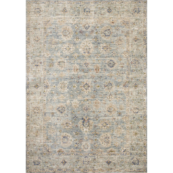 World Menagerie Guilherme Oriental Light Blue/Beige Area Rug & Reviews